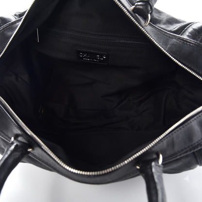 Chanel Calfskin Stitched Bowler Black 5 of 9