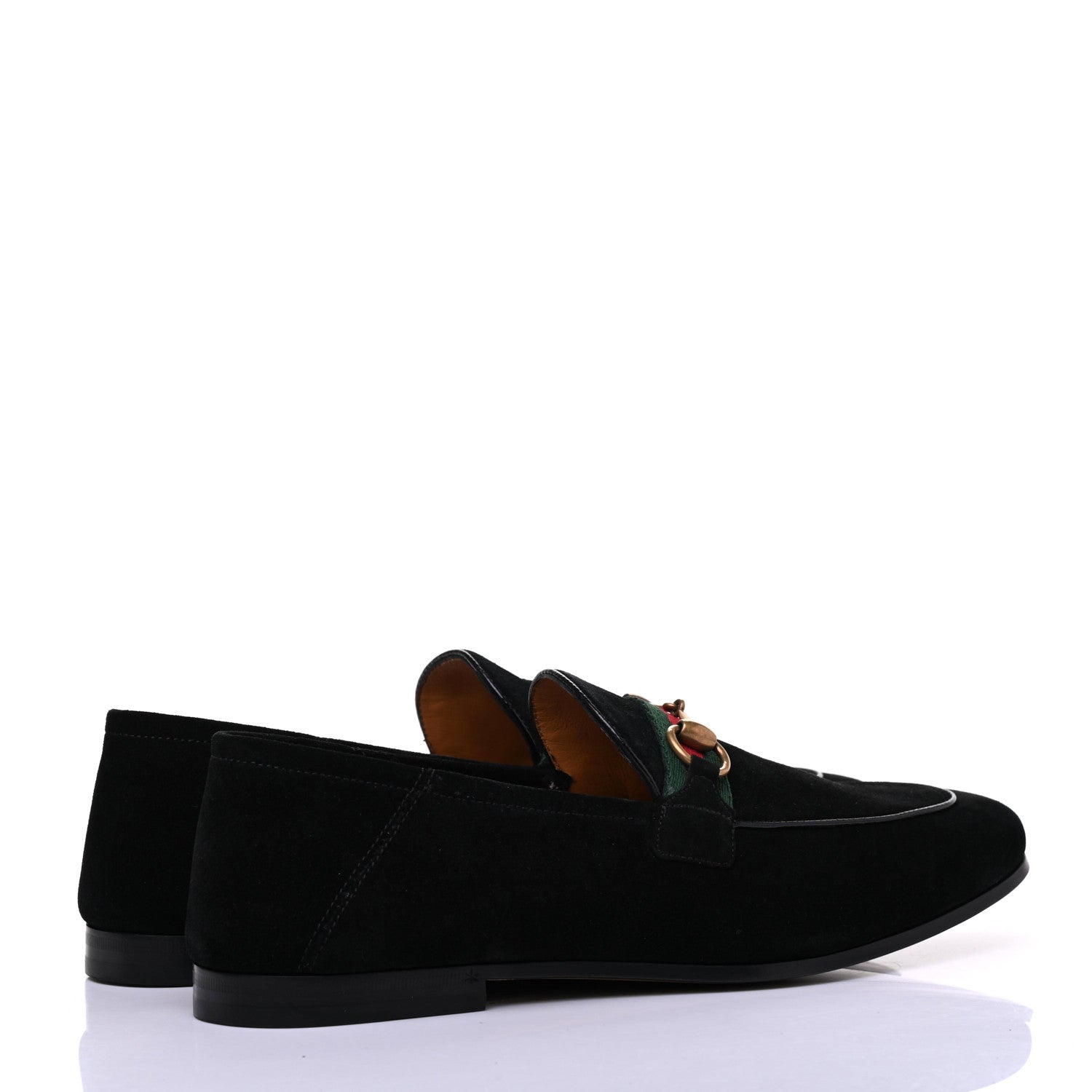 Gucci Suede Web Mens Horsebit Loafers 8 Black 4 of 12