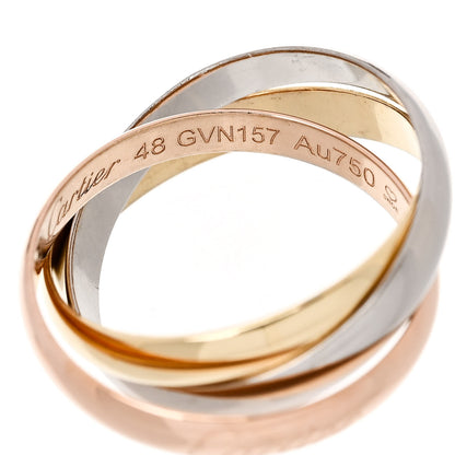Cartier 18K Pink Yellow White Gold Classic Trinity Ring 48 4.5 4 of 4