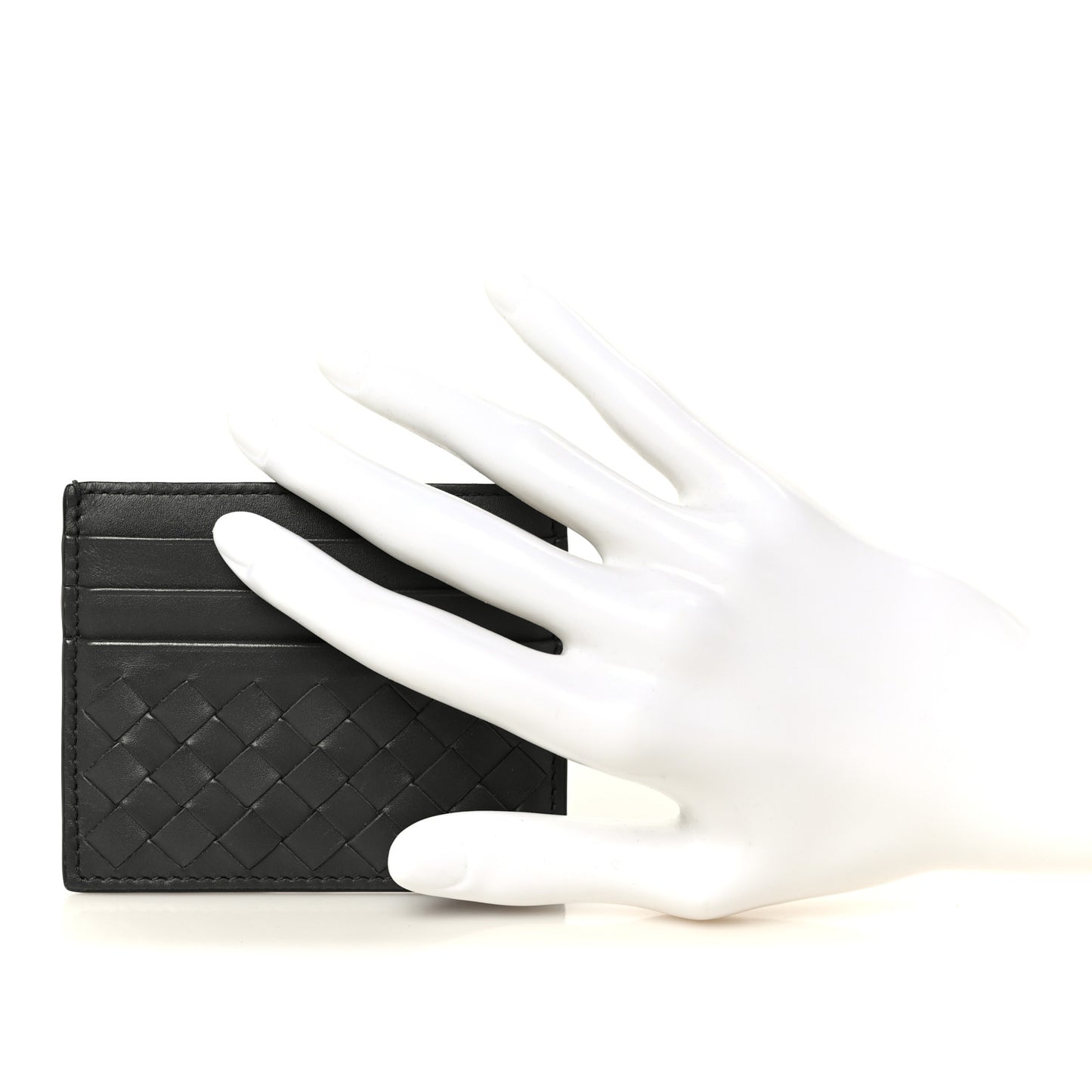 Nappa Intrecciato Card Holder Ardoise