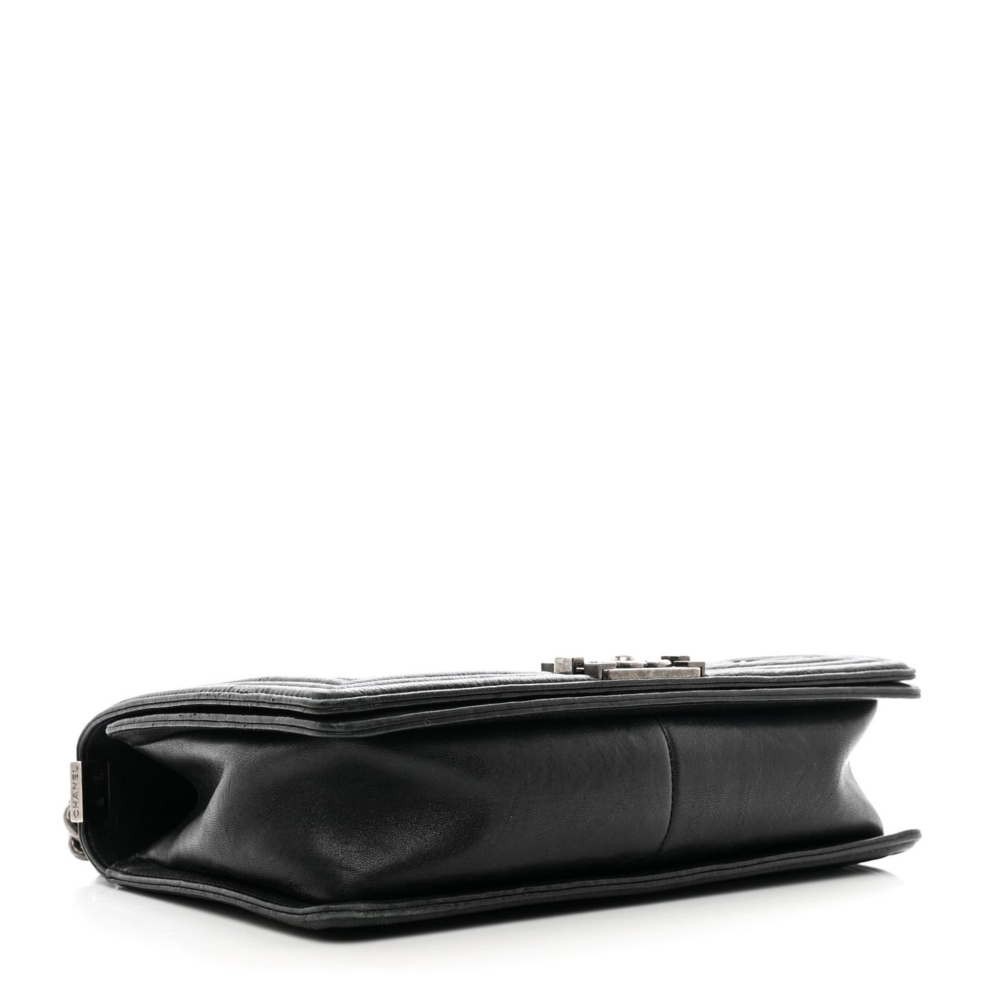 Crumpled Lambskin New Medium Studded Boy Flap Black