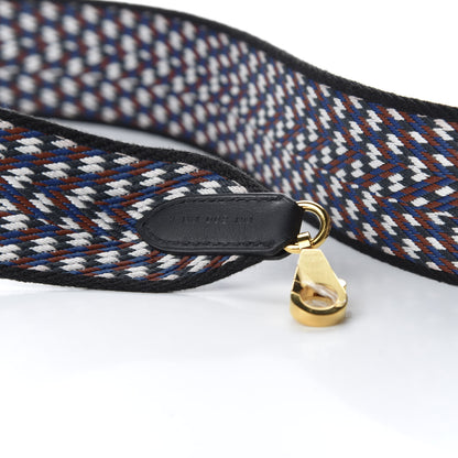 Hermes Toile Swift 50mm Sangle ZigZag Shoulder Strap Black White Deep Blue 3 of 4