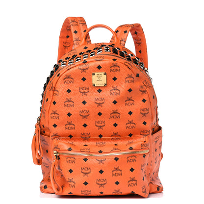 MCM Visetos Side Stud Medium Stark Backpack Orange 1 of 5
