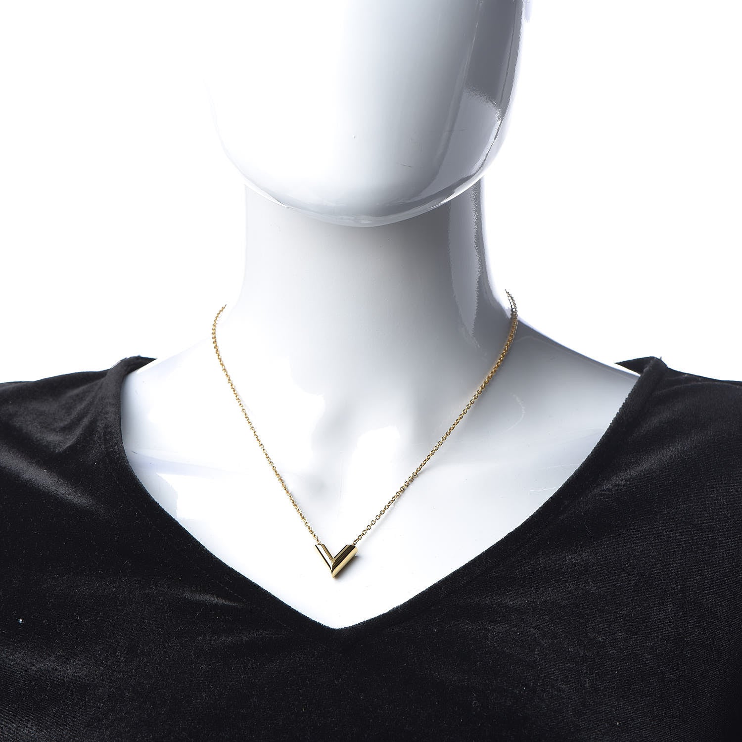 Louis Vuitton Essential V Necklace Gold 2 of 7