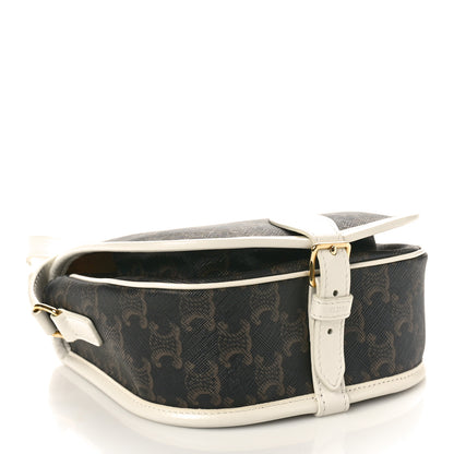 Celine Triomphe Canvas Medium Folco Bag White 4 of 10