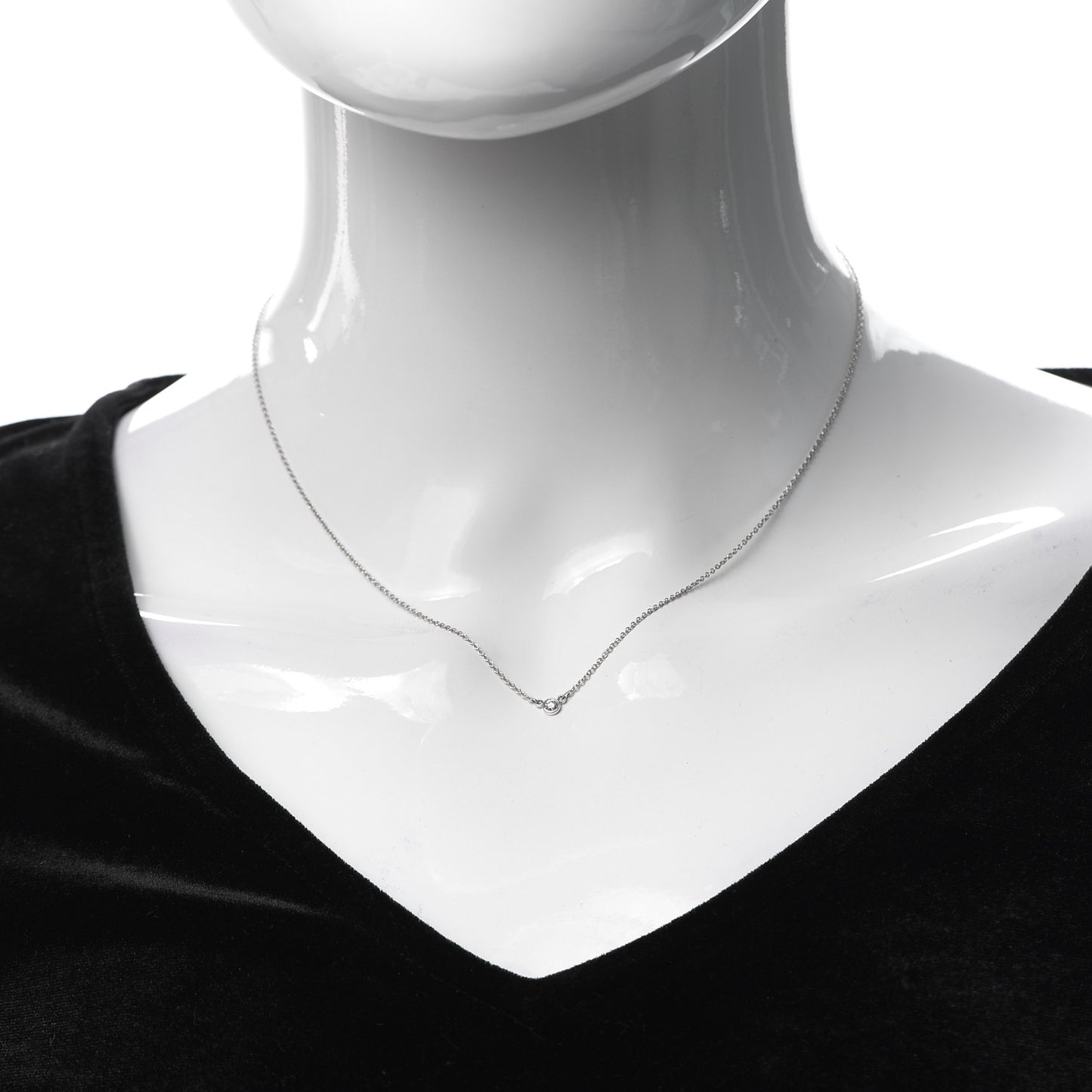 Platinum Diamond .05ct Elsa Peretti Diamonds by the Yard Pendant Necklace