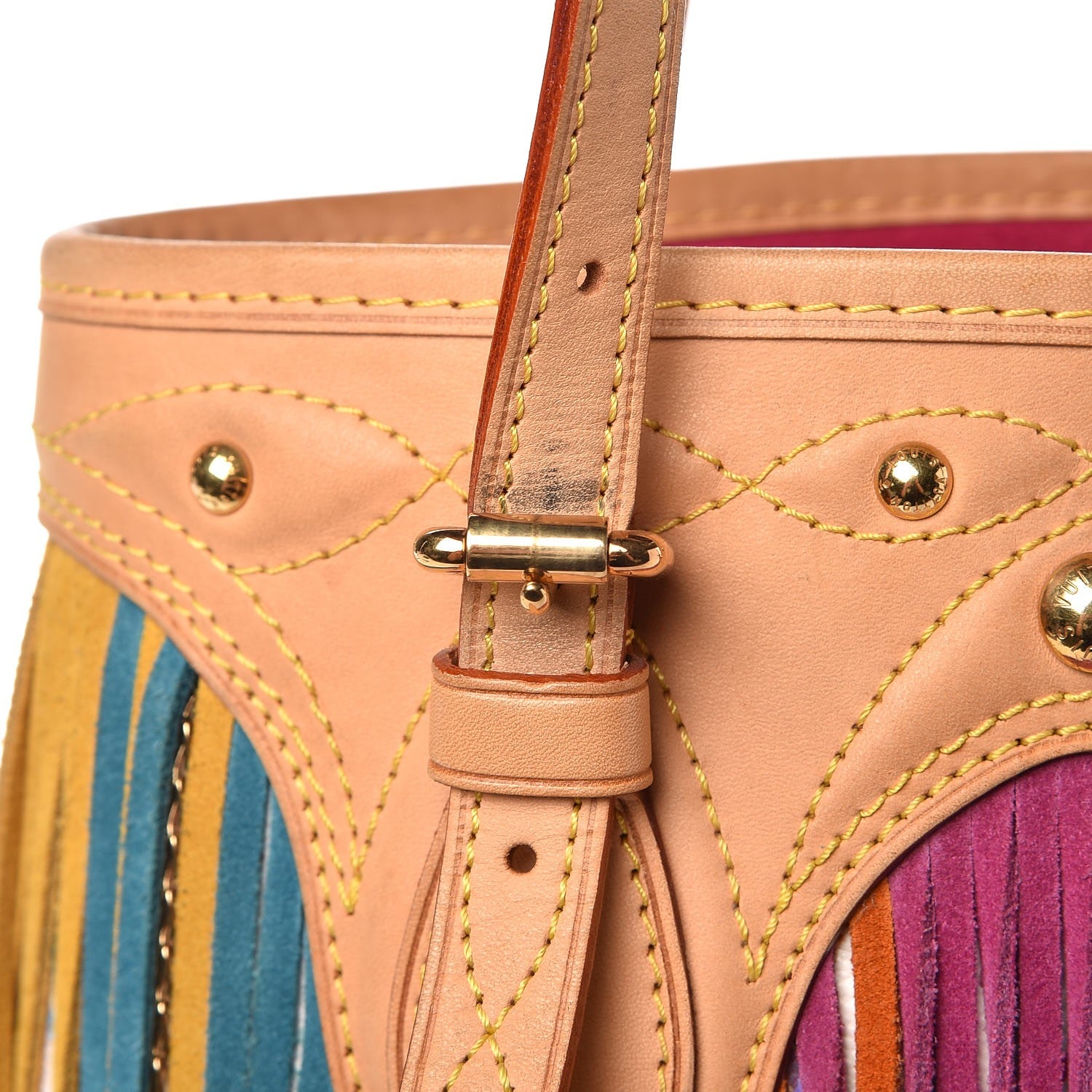 Louis Vuitton Monogram Multicolor Fringe Bucket White 8 of 11