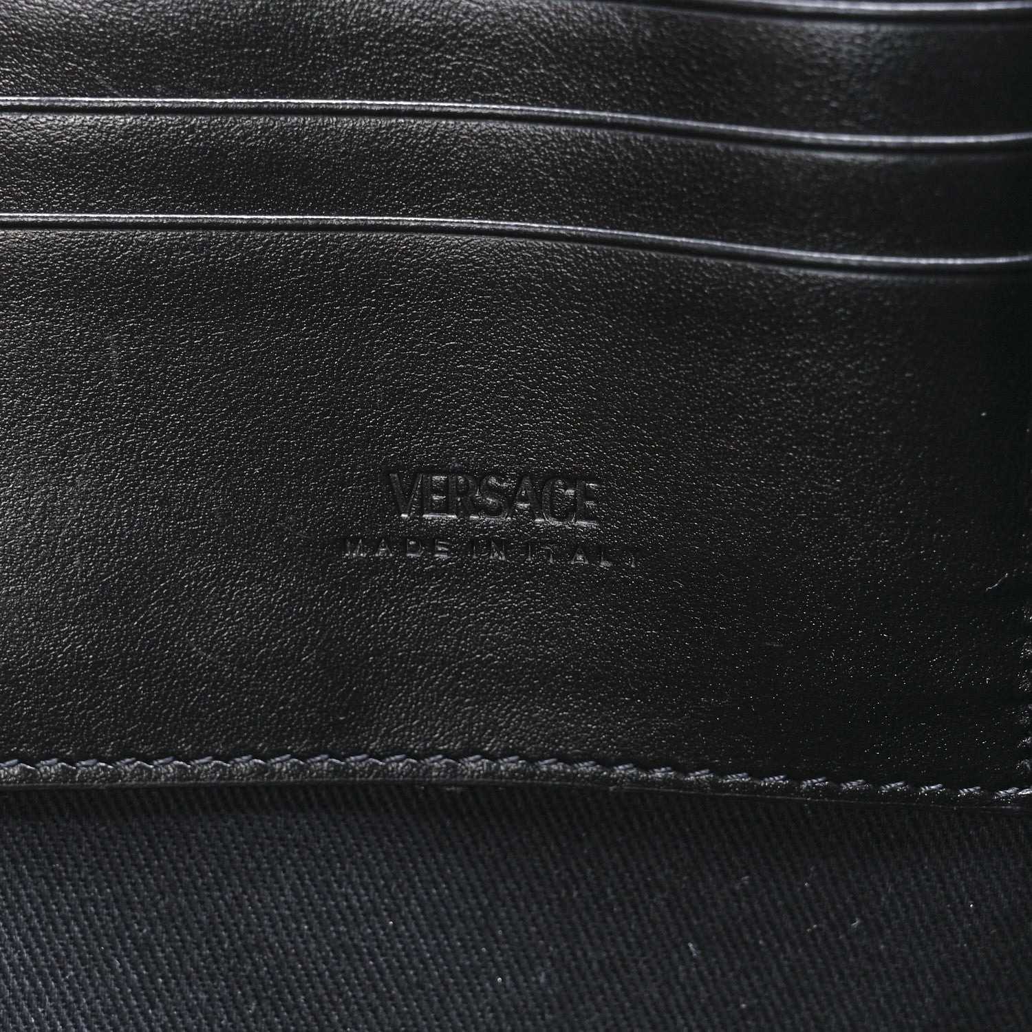 Versace Coated Canvas La Greca Signature Clutch Black Gray 6 of 10