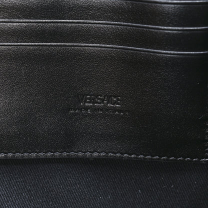 Versace Coated Canvas La Greca Signature Clutch Black Gray 6 of 10
