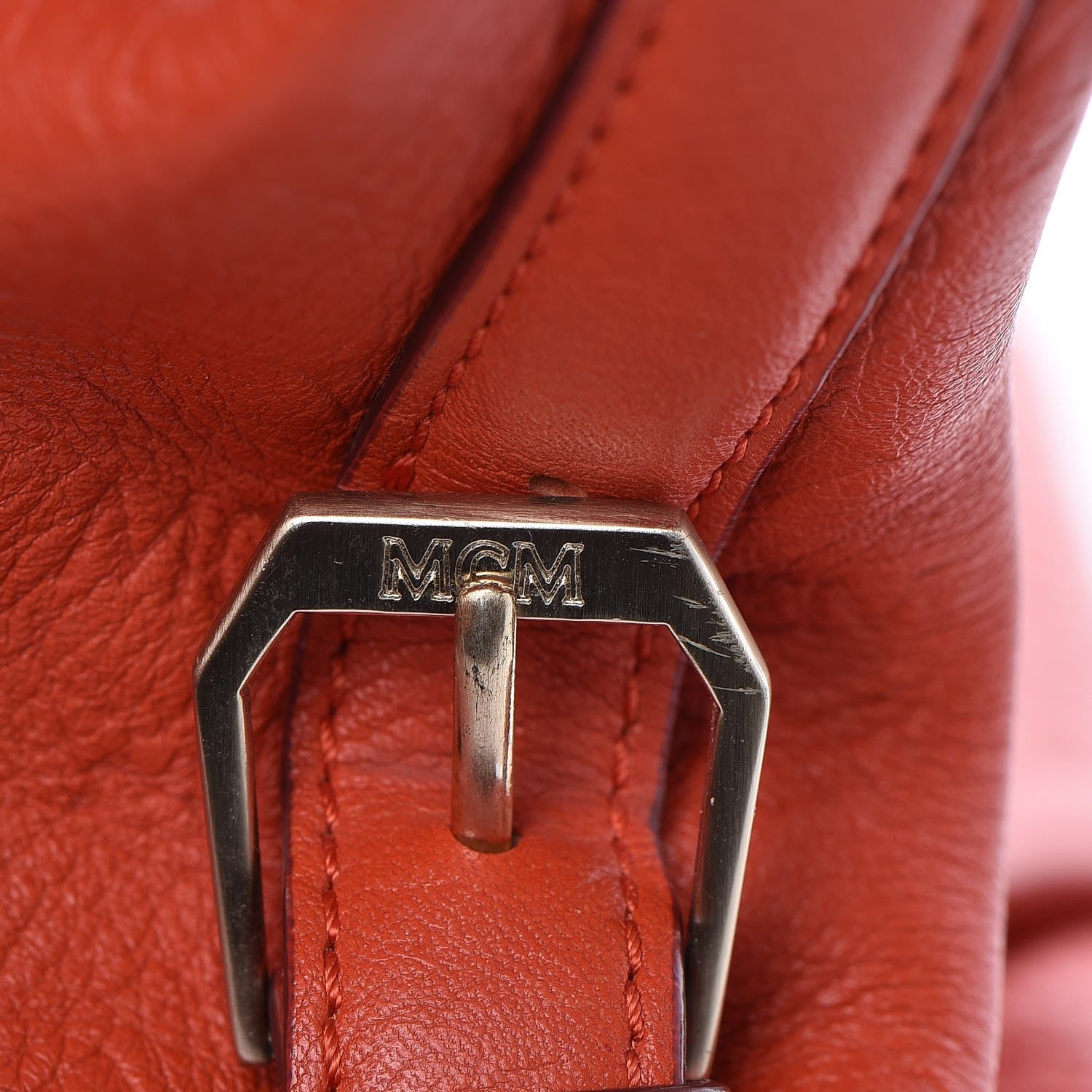 MCM Calfskin Ottomar Monogram Tote Orange 14 of 18