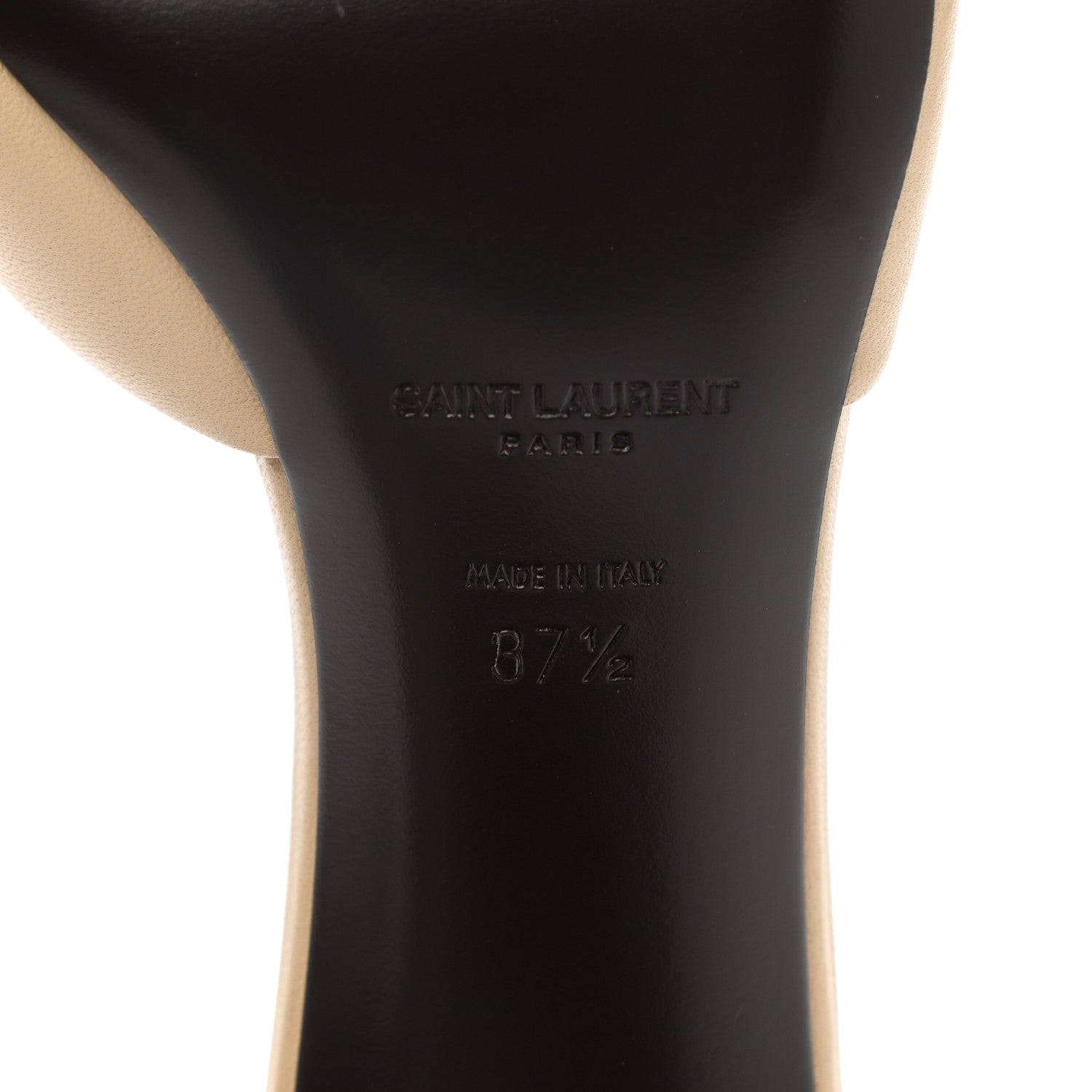 Saint Laurent Lambskin Bianca Mules 37.5 Beige 6 of 9