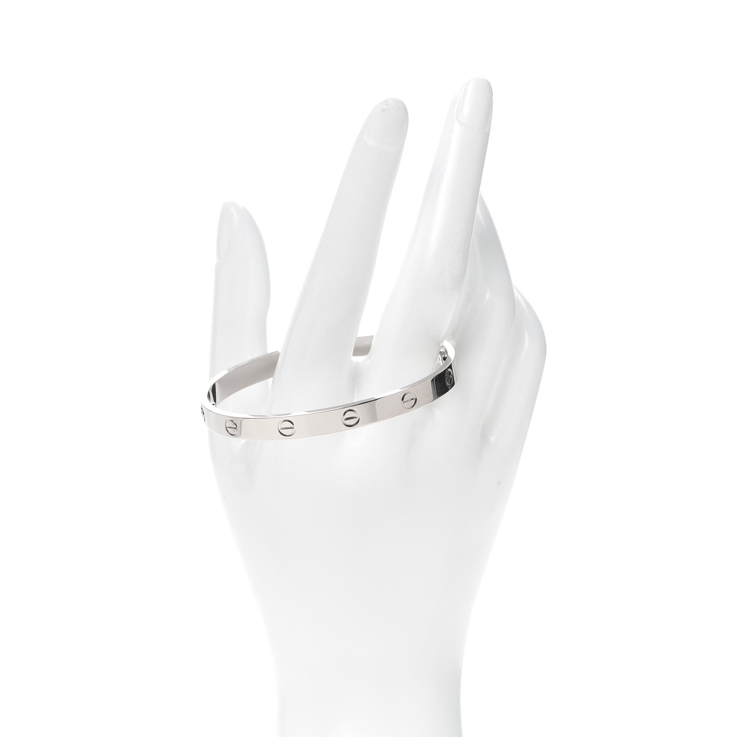 Cartier 18K White Gold LOVE Bracelet 18 2 of 7