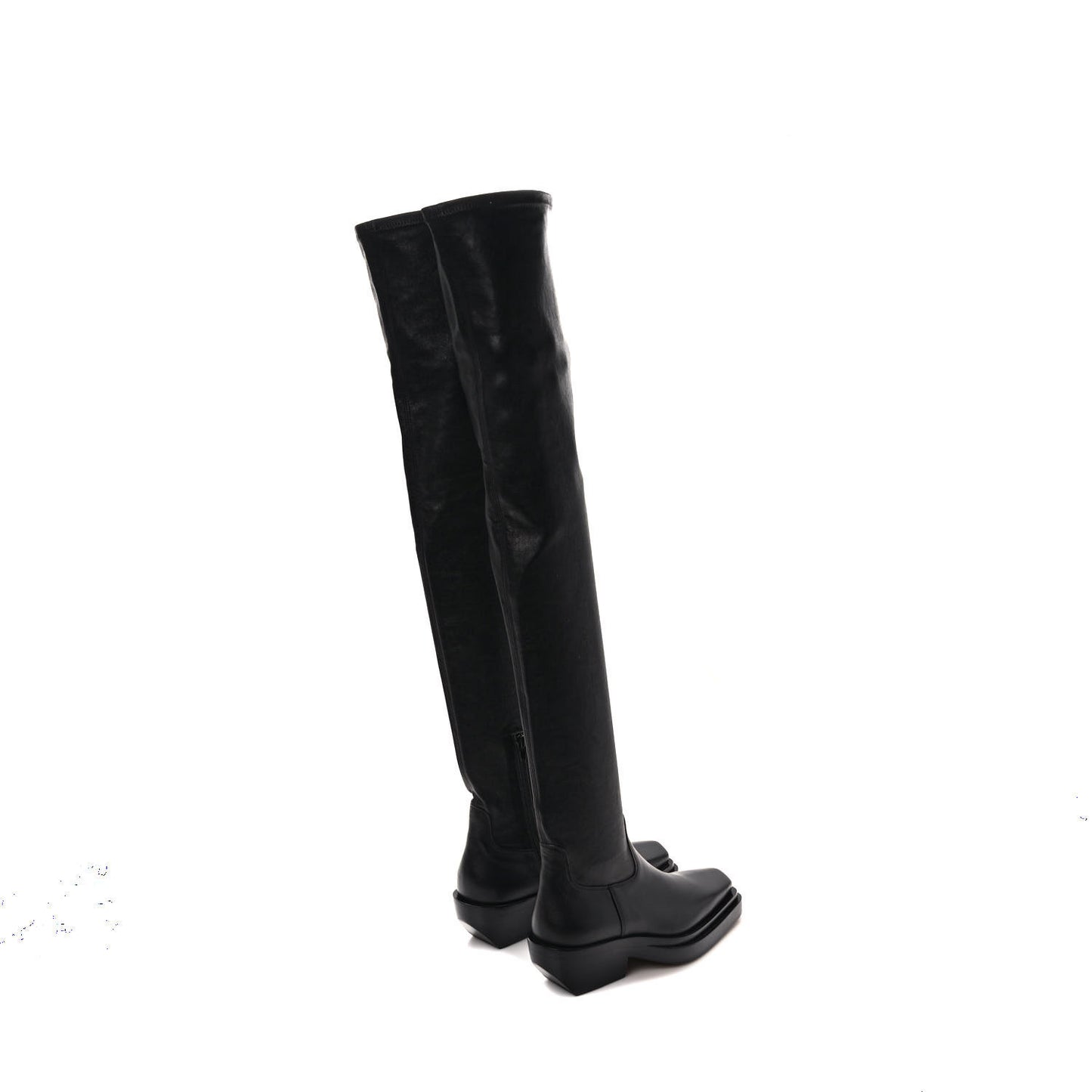Calfskin Nappa Lean Over The Knee Boots 36 Black