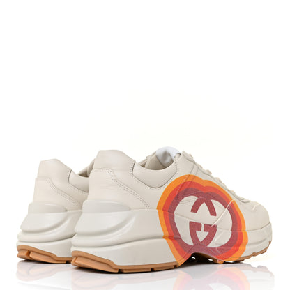 Gucci Calfskin Interlocking G Heart Rhyton Sneakers 35 Mystic White 4 of 7