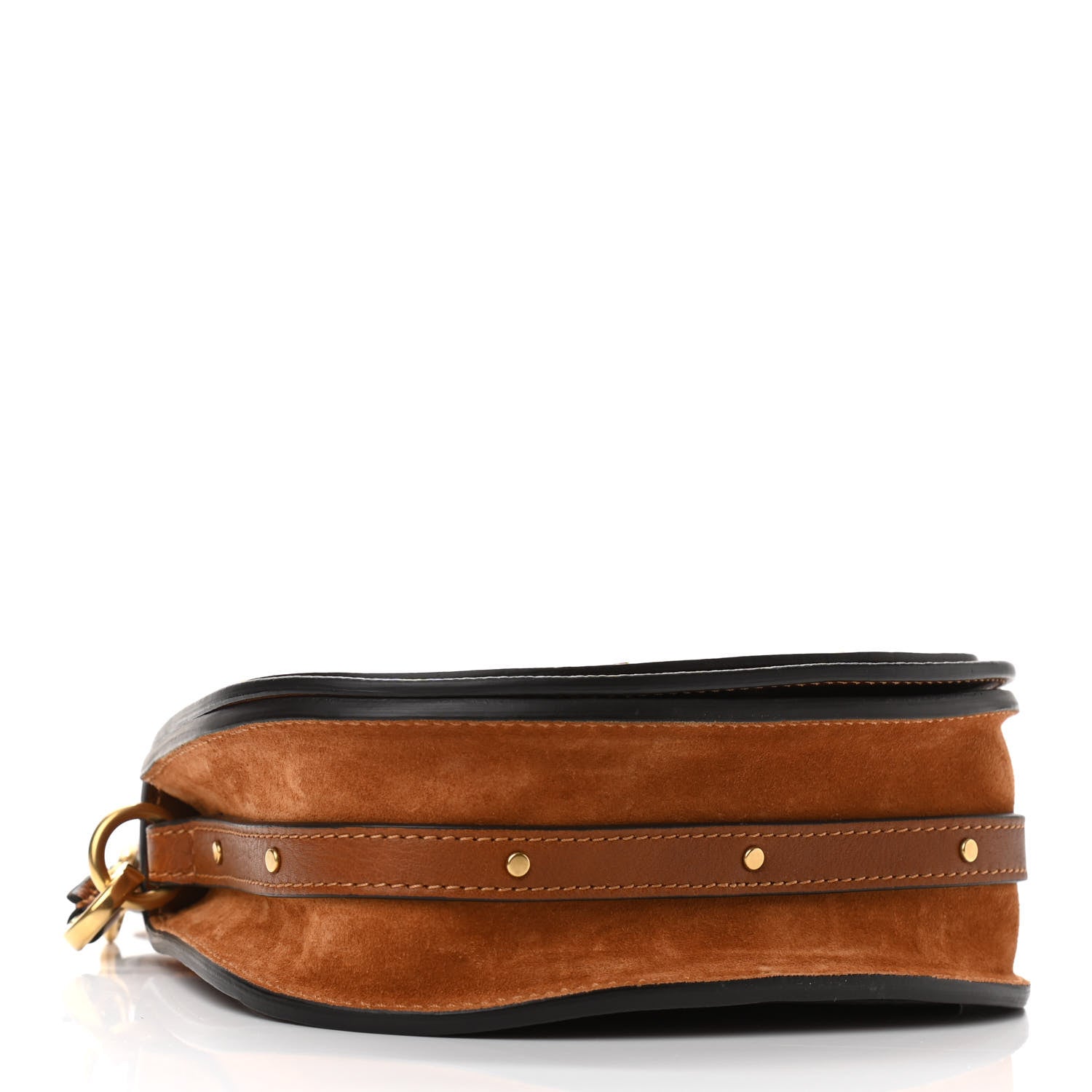 Chloe Calfskin Suede Small Nile Bracelet Bag Caramel 4 of 10