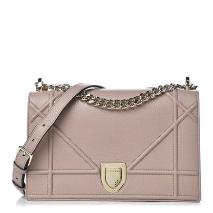 Christian Dior Grained Calfskin Medium Diorama Flap Bag Nude 1 of 14