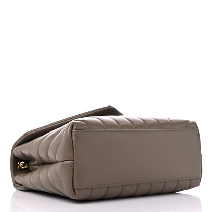 Saint Laurent Calfskin Y Quilted Monogram Small Loulou Chain Satchel Taupe 3 of 10
