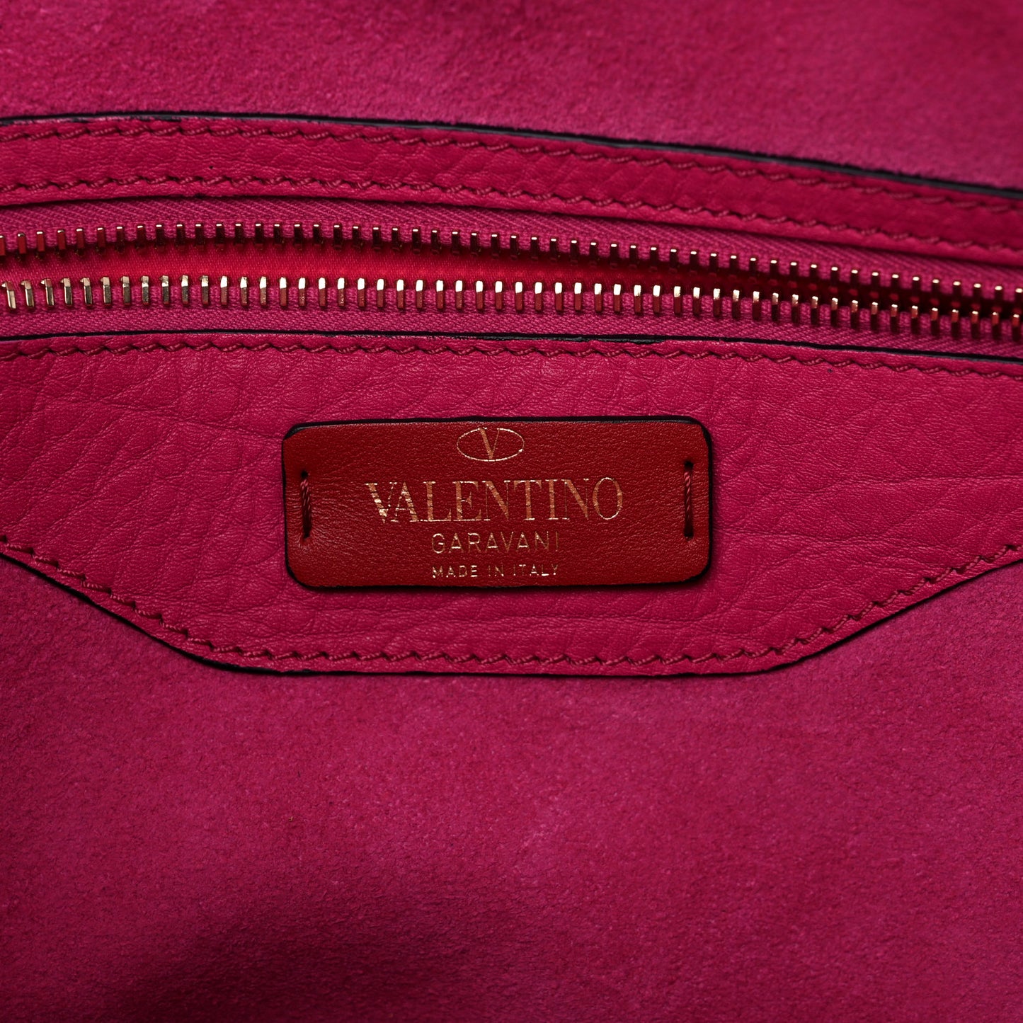 Grained Calfskin Rockstud Shoulder Tote Peony