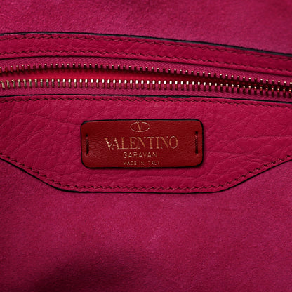 Valentino Garavani Grained Calfskin Rockstud Shoulder Tote Peony 6 of 18