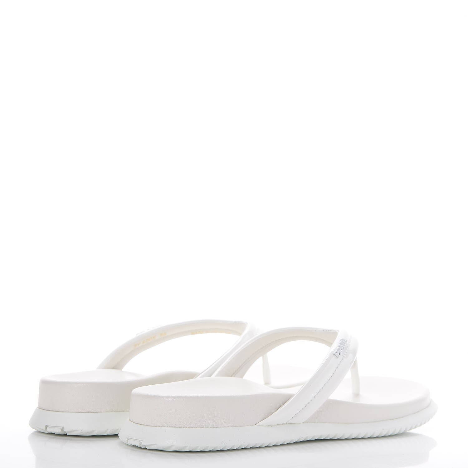 Prada Vernice Soft Thong Sandals 36 Bianco 4 of 7