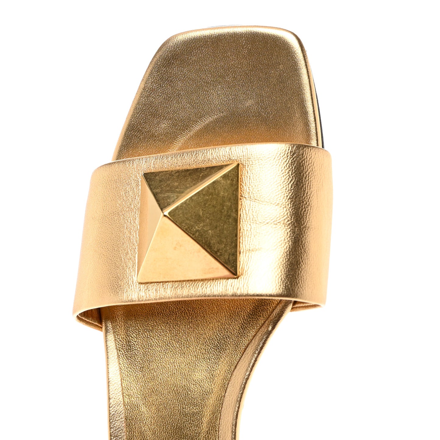Metallic Nappa One Stud 20mm Slide Sandals 39.5 Antique Brass