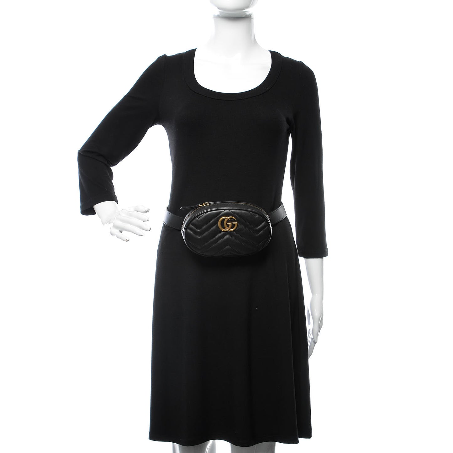 Calfskin Matelasse GG Marmont Belt Bag 105 42 Black
