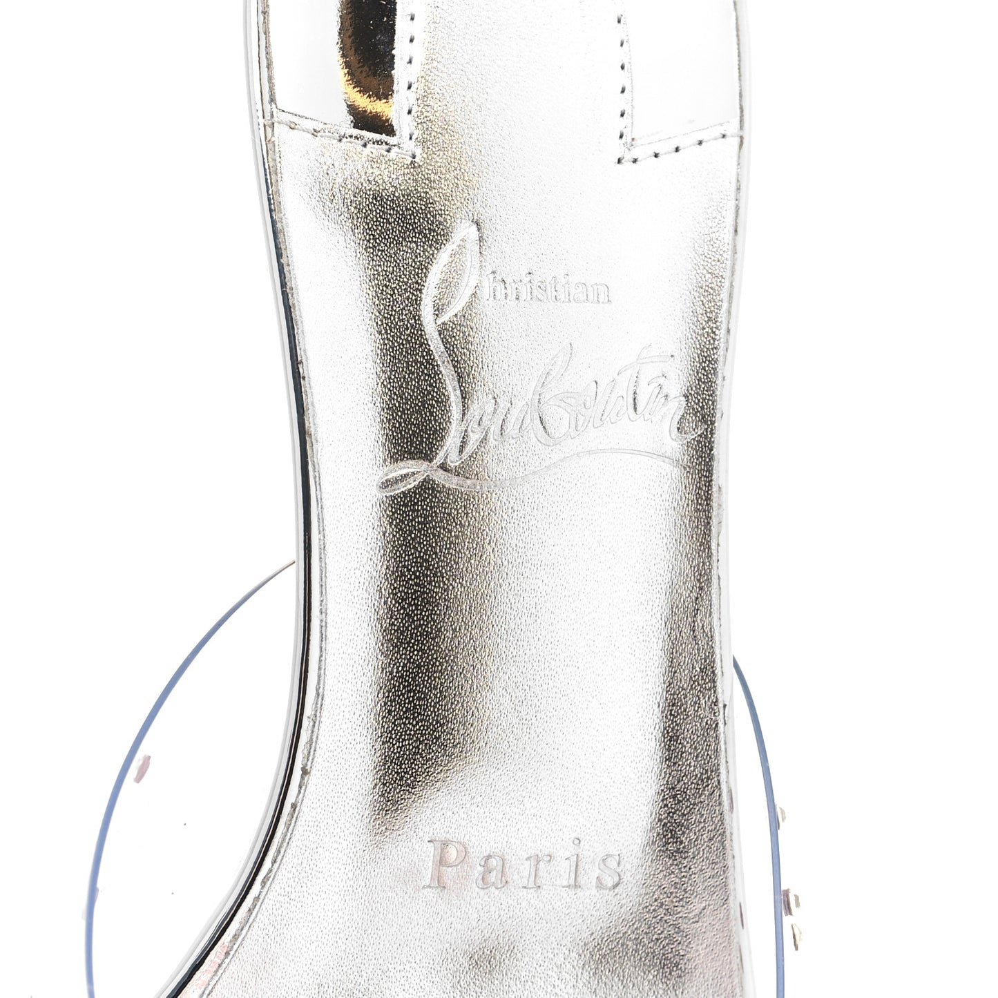 PVC Crystal Degramule Strass 85 Mules 37 Silver
