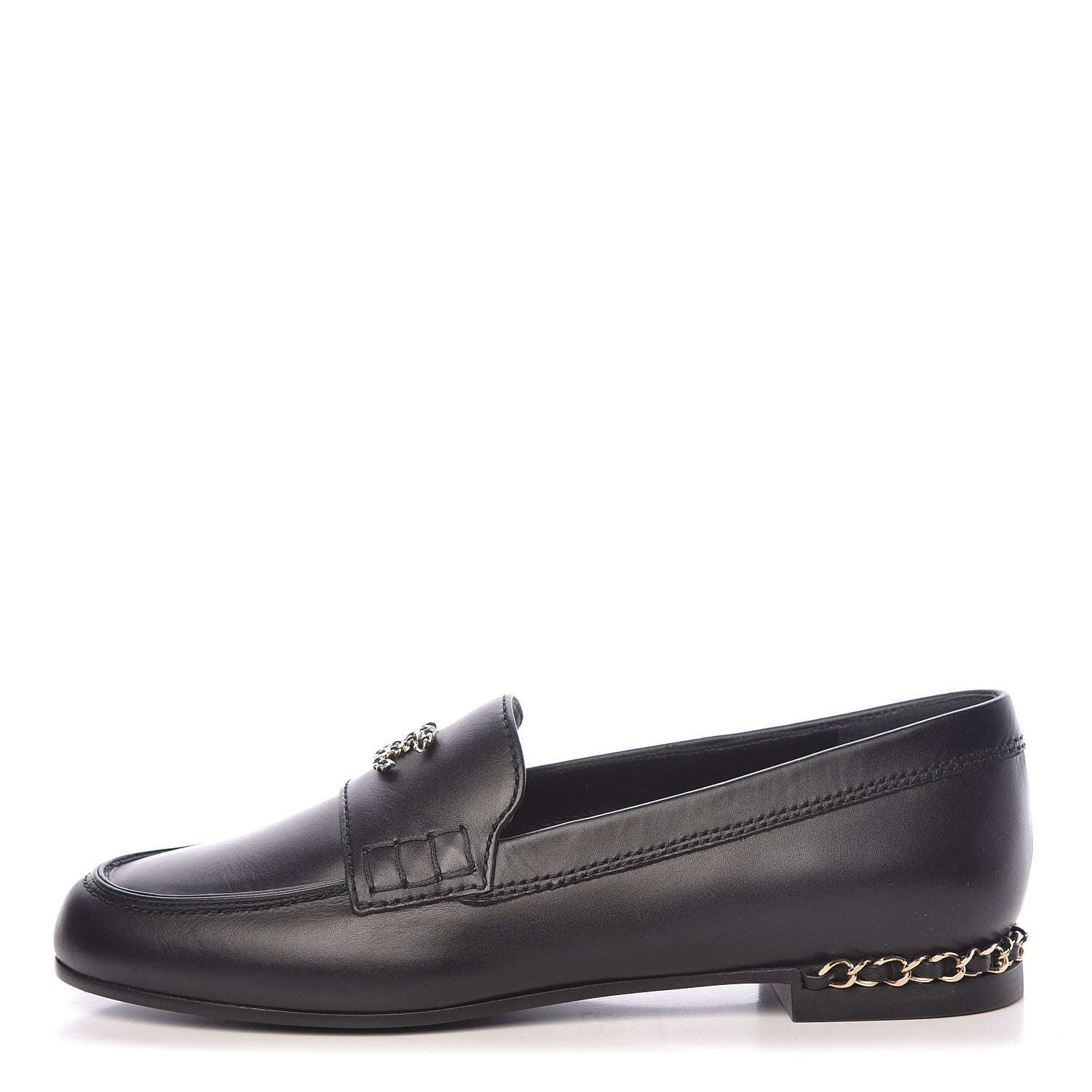 Chanel Calfskin CC Chain Mocassin Loafers 36 Black 1 of 9