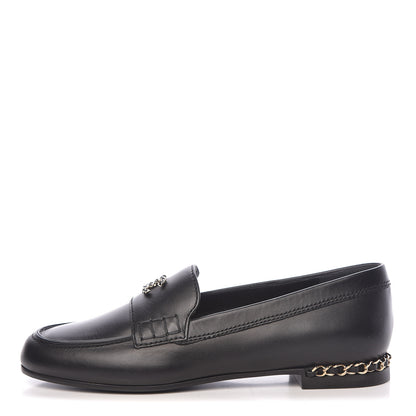 Chanel Calfskin CC Chain Mocassin Loafers 36 Black 1 of 9