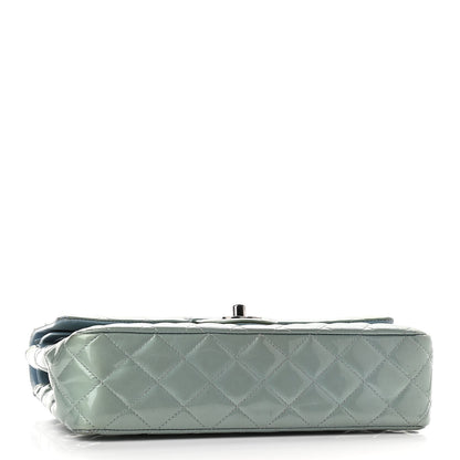 Chanel Patent Calfskin Quilted Medium Double Flap Turquoise 4 of 17