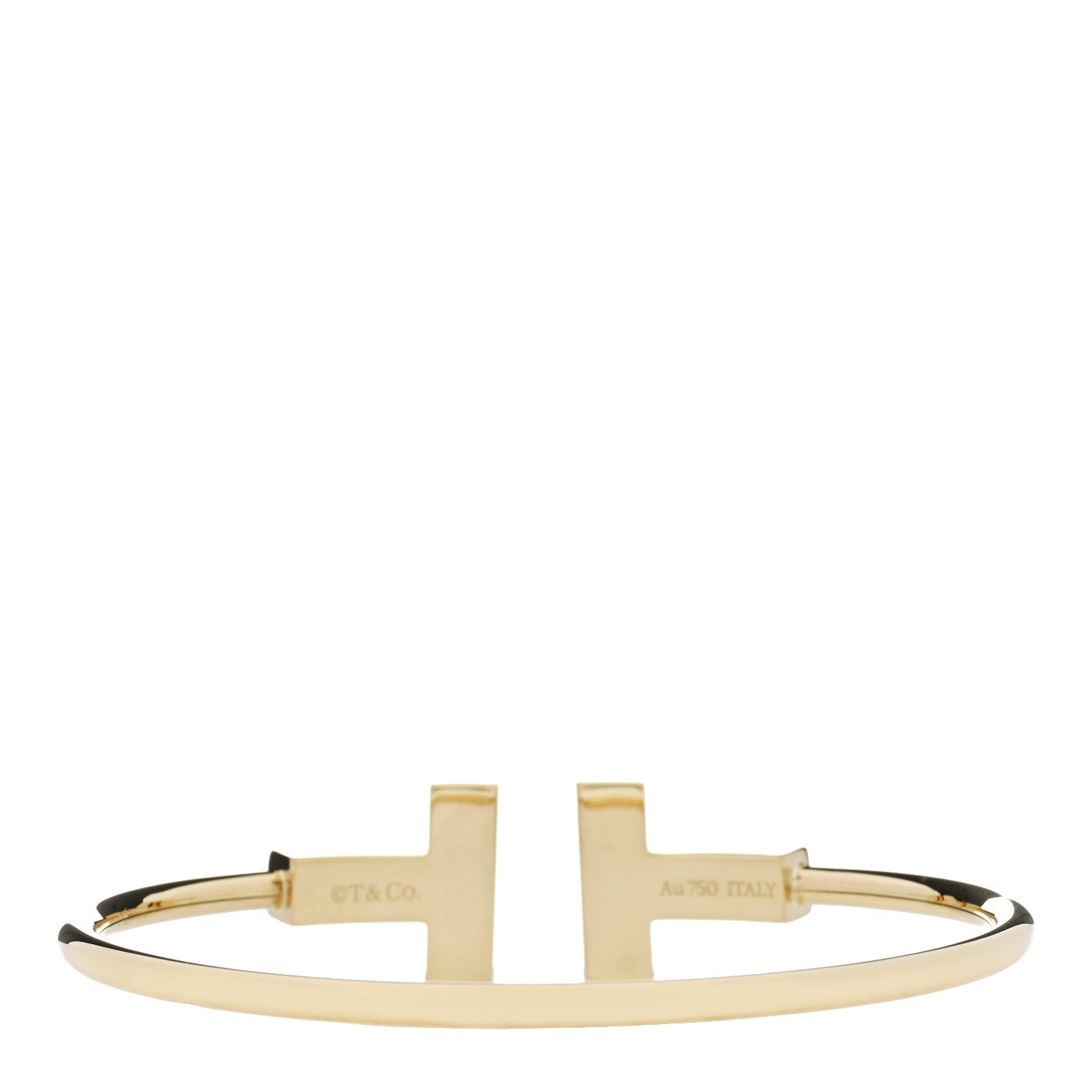 Tiffany 18K Yellow Gold T Wide Wire Bracelet 2 of 4