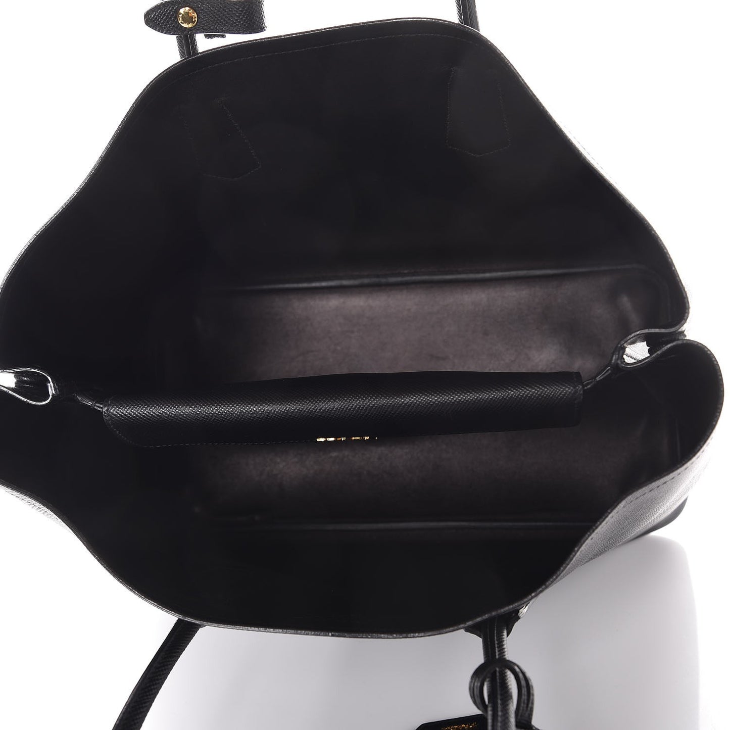 Saffiano Cuir Large Double Bag Nero Black