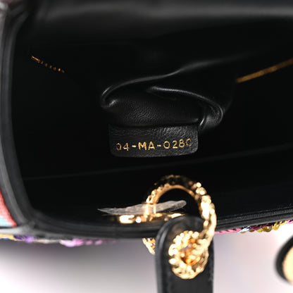Christian Dior X OLGA TITUS Lambskin Sequin Beaded Medium Lady Dior Art Black Multicolor 7 of 10