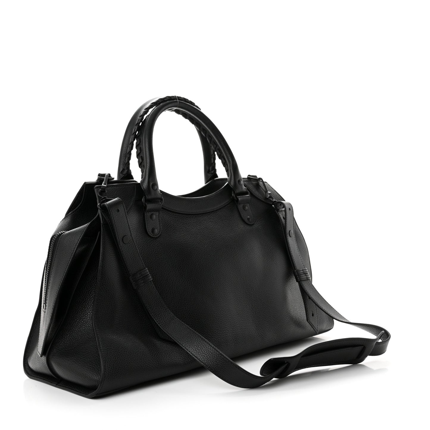 Grained Calfskin Neo Classic Black Hardware Medium City Black