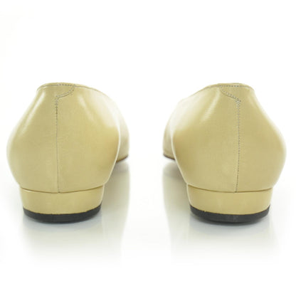Chanel Leather Cap Toe Flats 41 Beige and Black 4 of 9