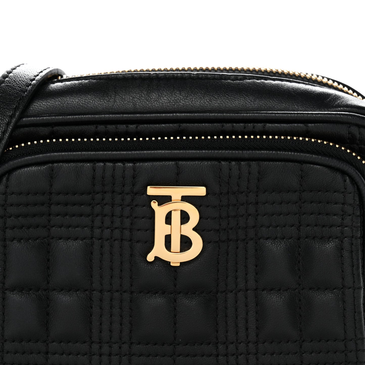 Calfskin Quilted Mini Lola Camera Bag Black