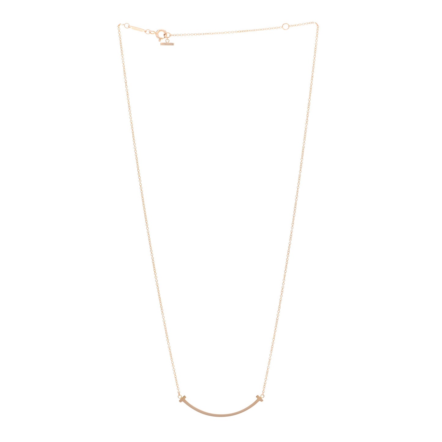 18K Rose Gold Small T Smile Pendant Necklace