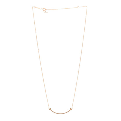 Tiffany 18K Rose Gold Small T Smile Pendant Necklace 3 of 4