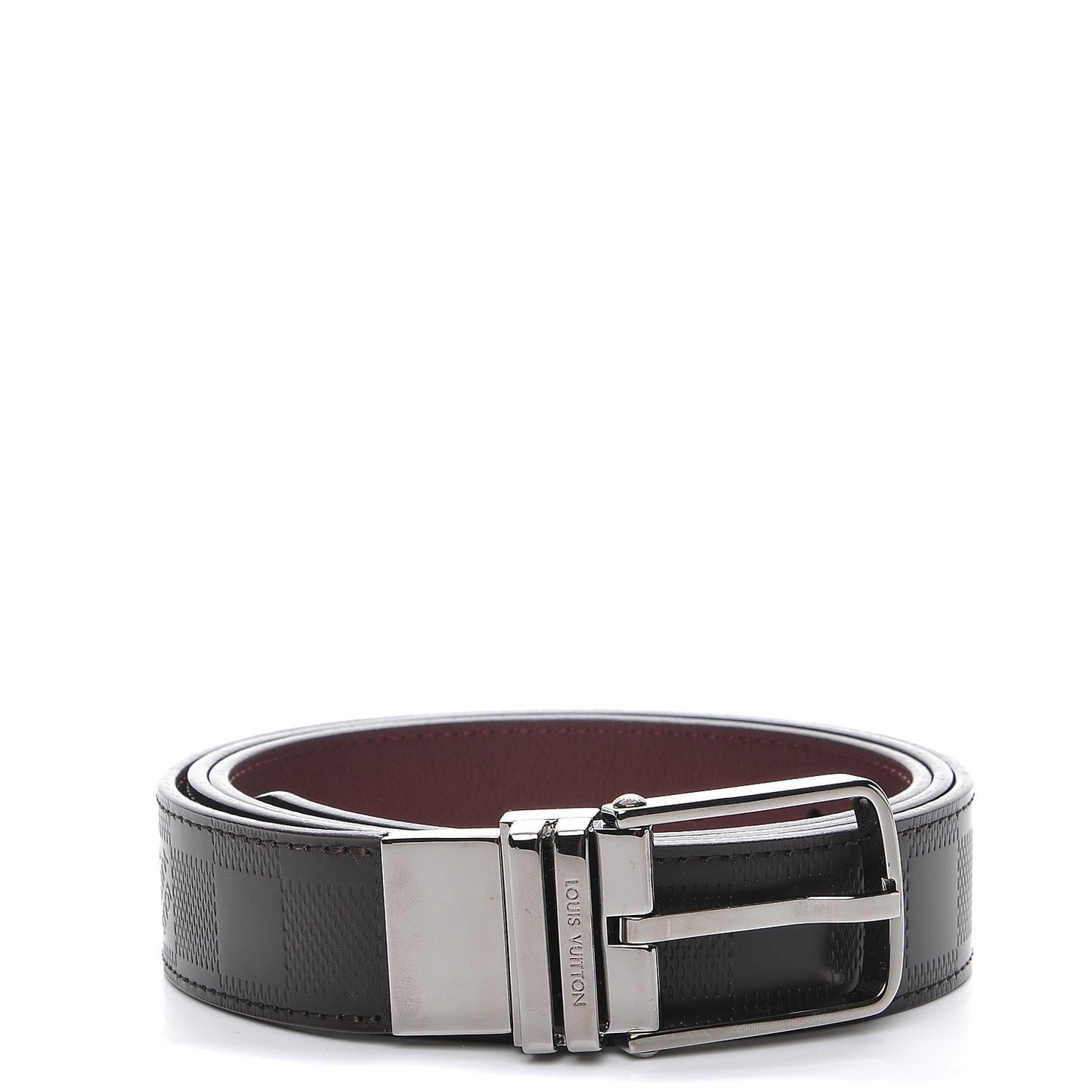 Damier Infini Calfskin Boston 30mm Reversible Belt 105 42 Moka
