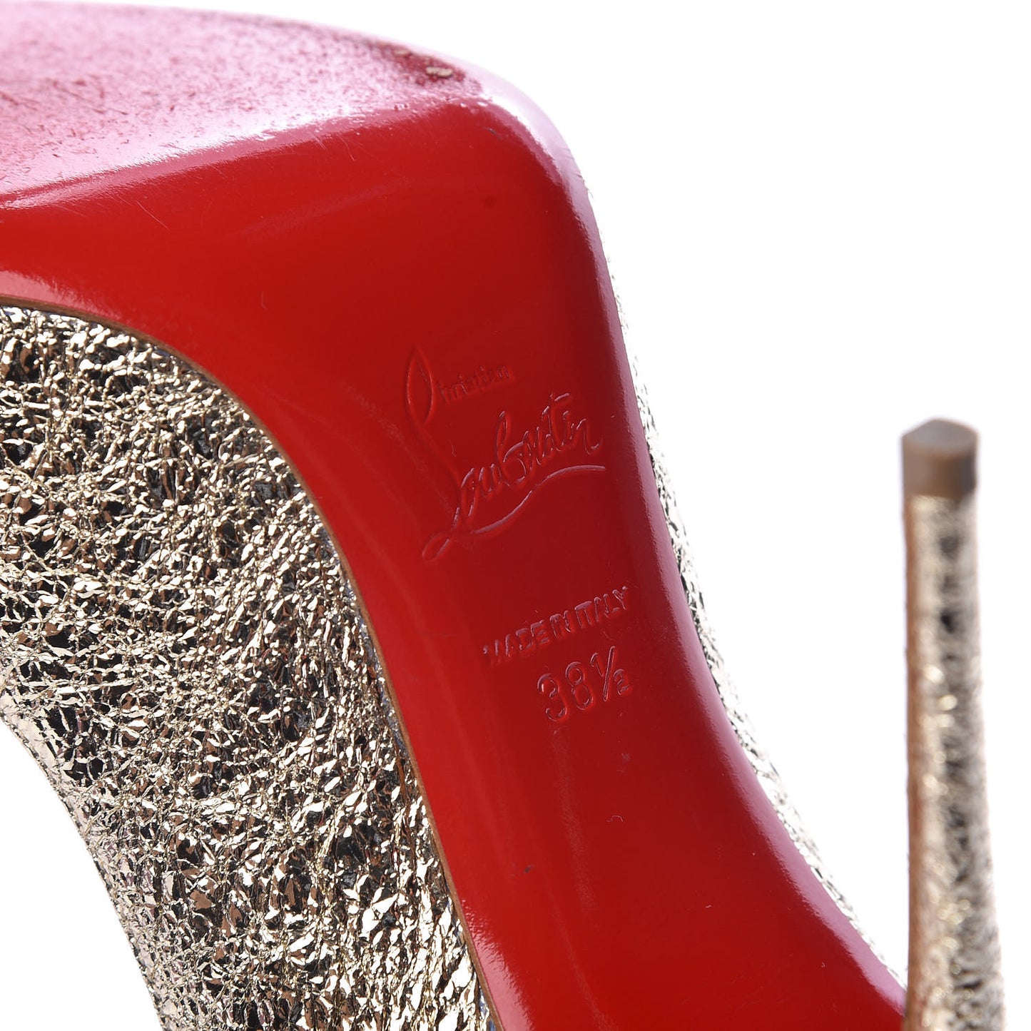 Metallic Crinkled Nappa Pigalle Follies 100 Pumps 38.5 Platine