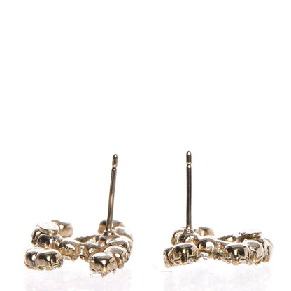 Chanel Crystal CC Earrings Gold 4 of 4