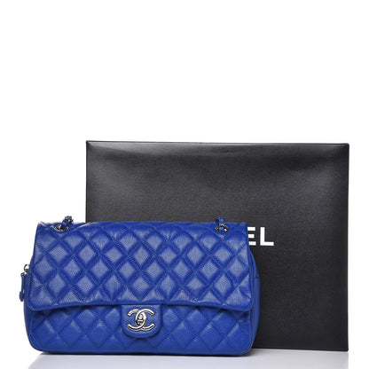 Chanel Caviar Quilted Jumbo Easy Flap Blue 9 of 9