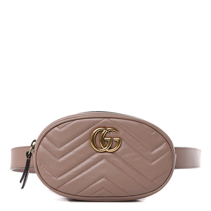 Gucci Calfskin Matelasse GG Marmont Belt Bag 95 38 Porcelain Rose 1 of 9