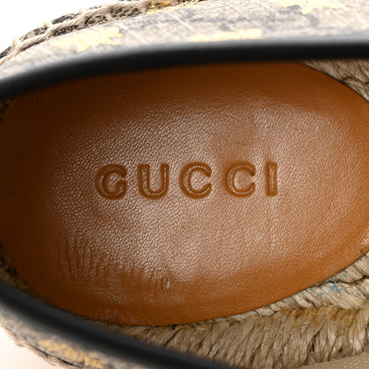 Gucci GG Supreme Monogram Bees Espadrille Flats 38 Beige Ebony Oro Black 8 of 9
