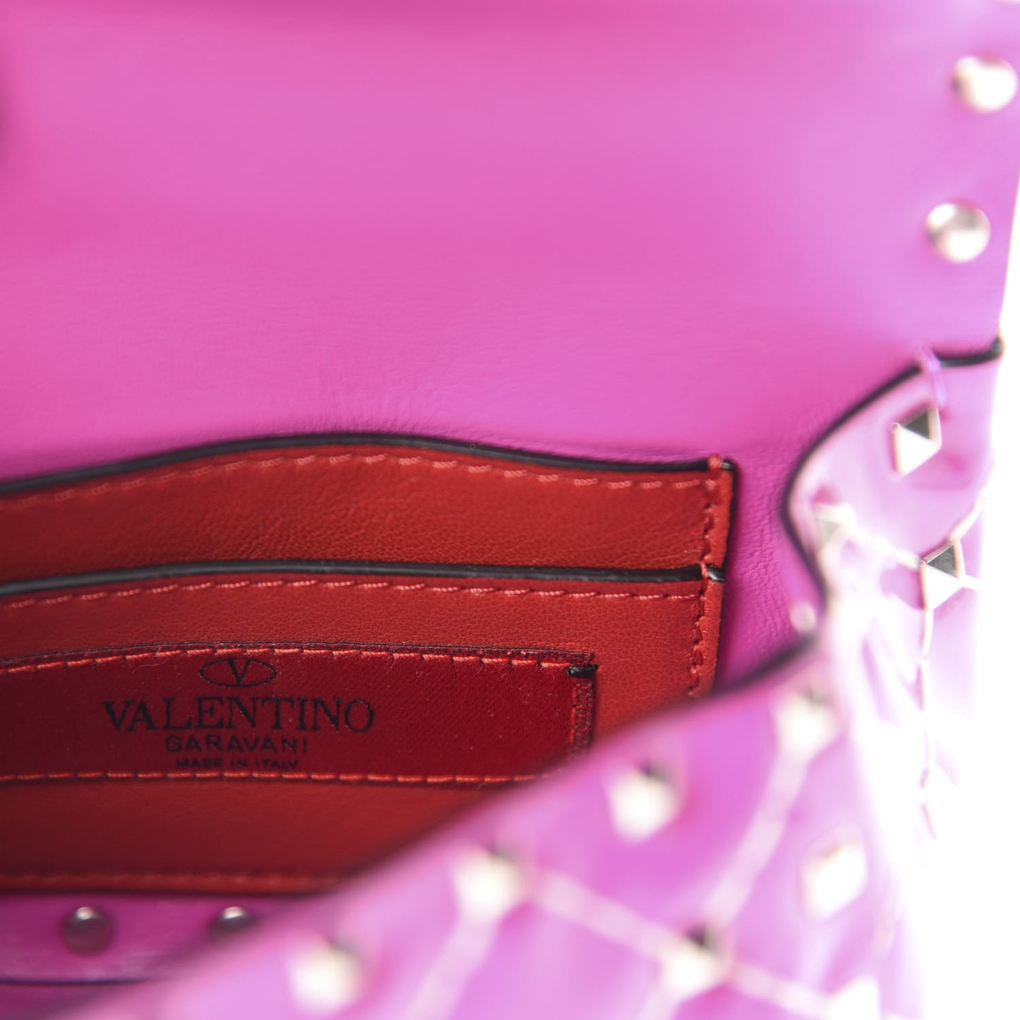 Patent Micro Rockstud Spike Shoulder Bag Radiant Orchid