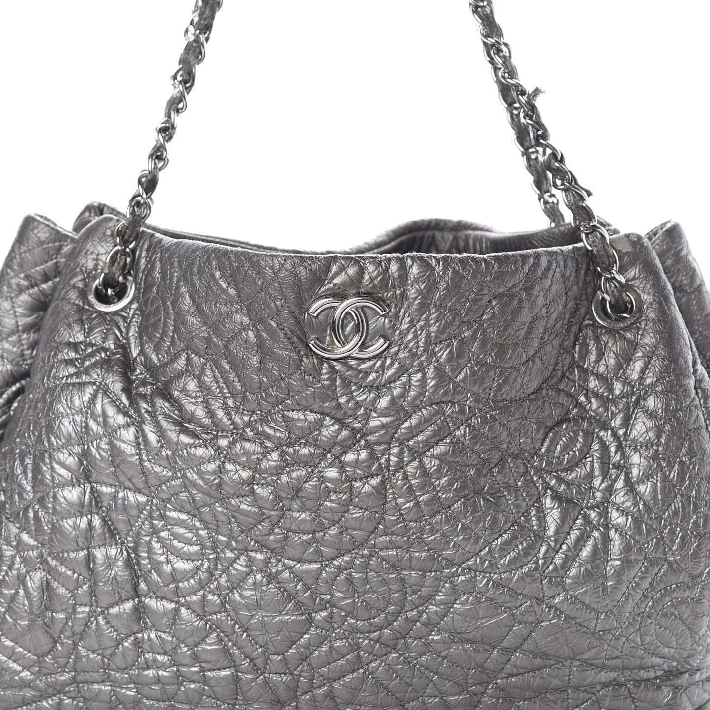 Vinyl Graphic Edge Tote Silver