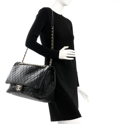 Chanel Calfskin Quilted XXL Travel Flap Bag Black 2 of 12