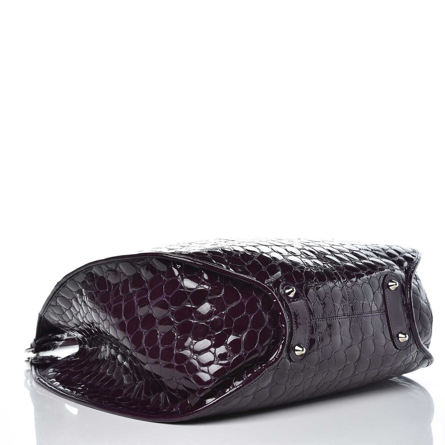 Patent Crocodile Embossed 61 Tote Purple