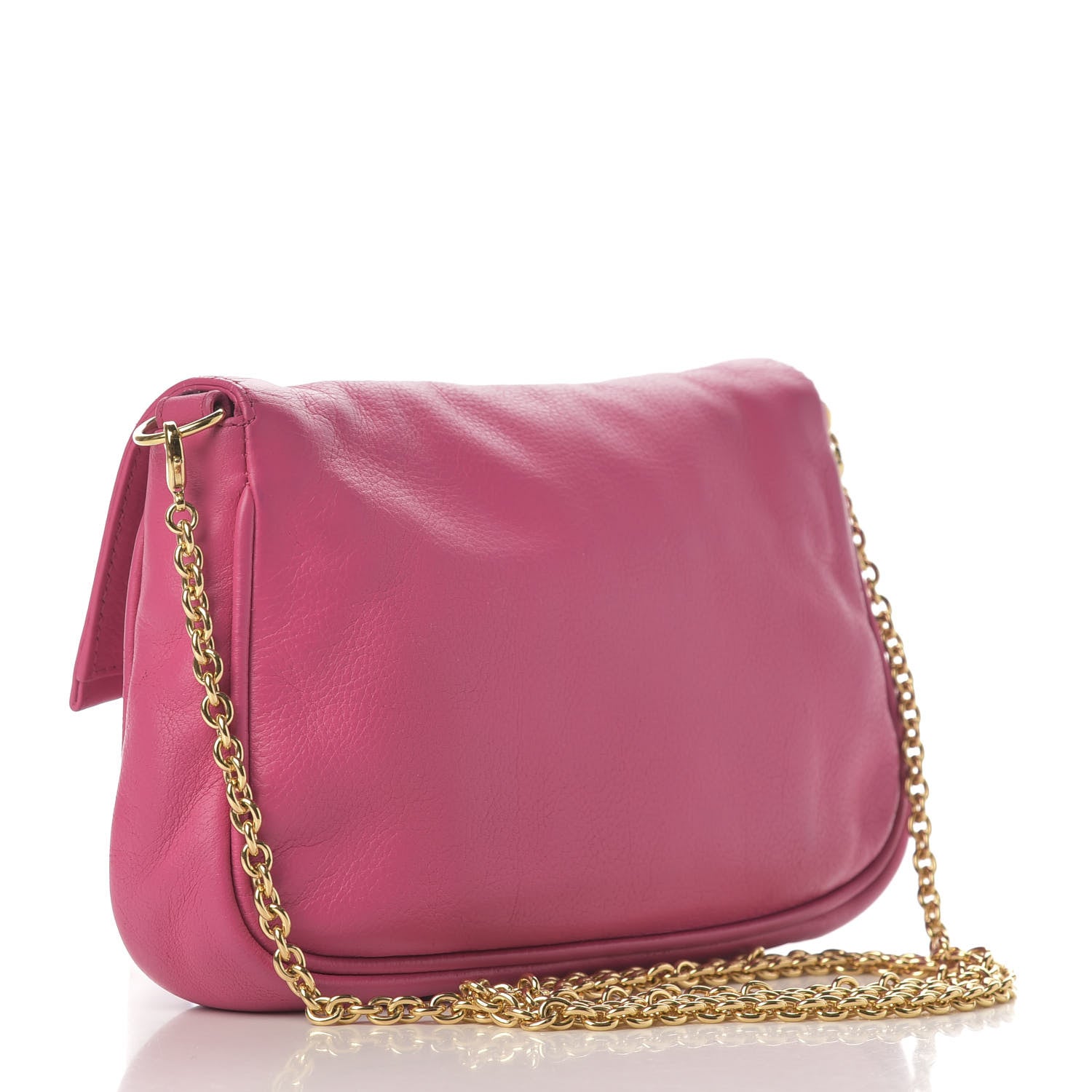 Fendi Vitello Flamingo Fendista Pouchette Crossbody Lampone 3 of 9