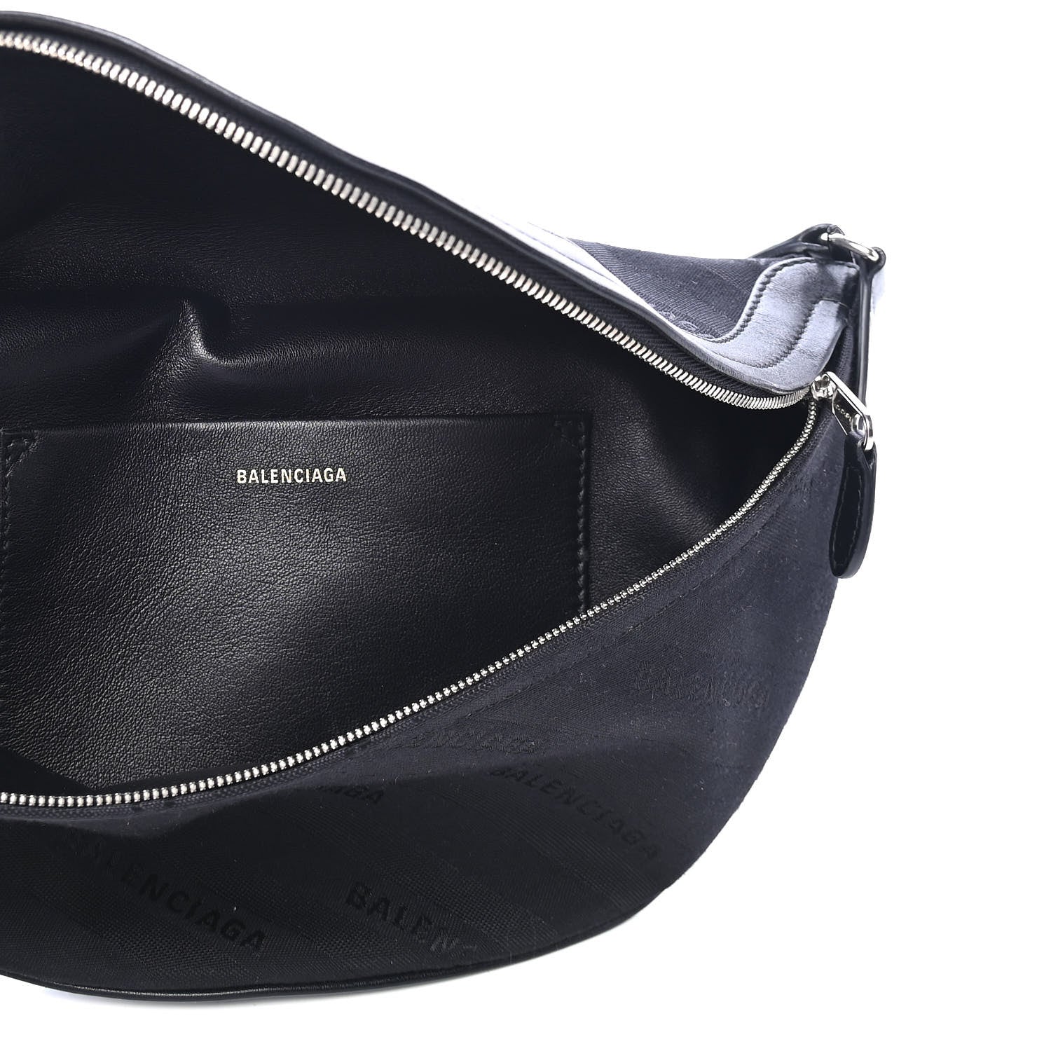 Balenciaga Canvas Jacquard Diagonal Allover Logo XS Souvenir Belt Bag Black 4 of 5